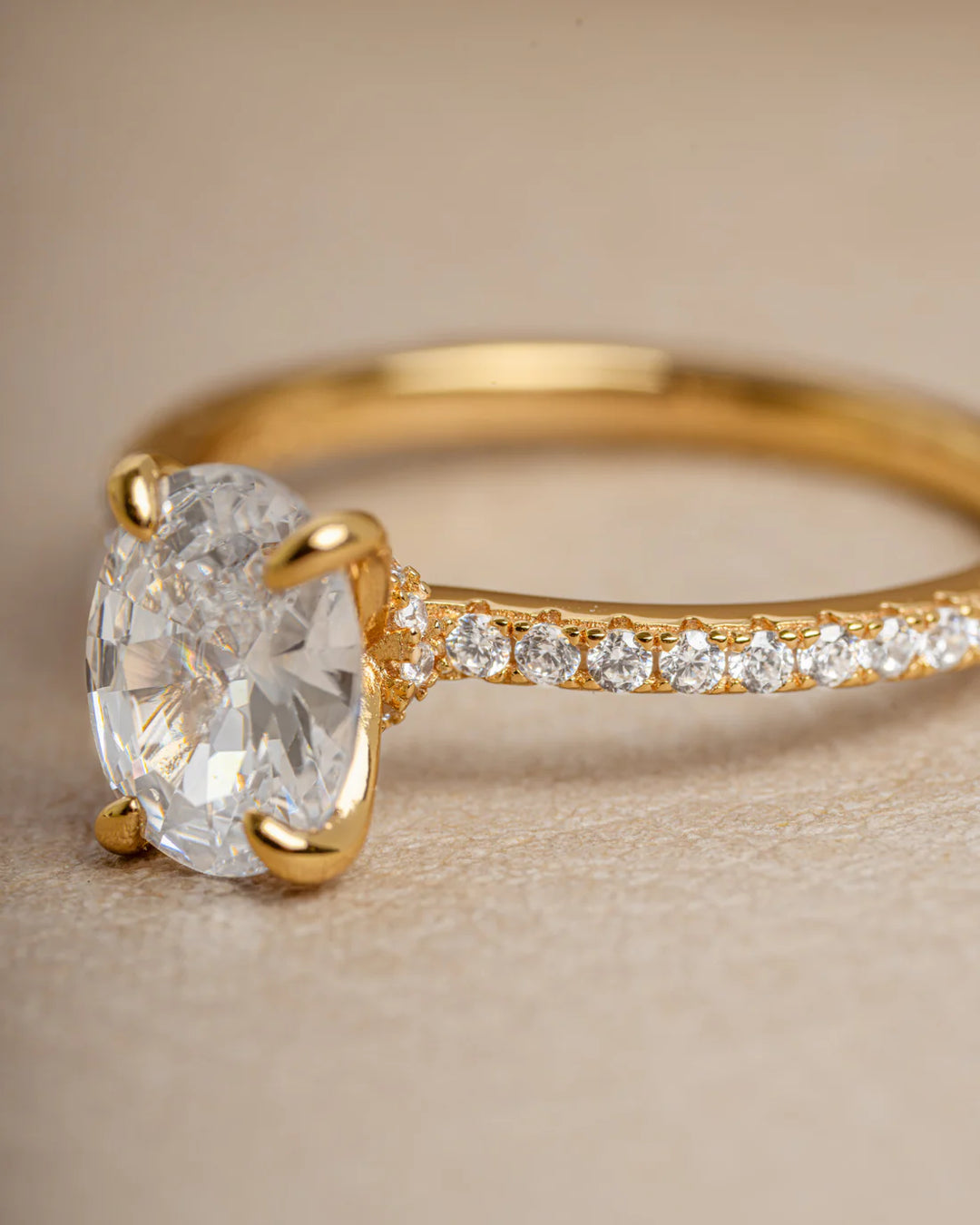 Oval Pave Band with Hidden Halo Travel Ring