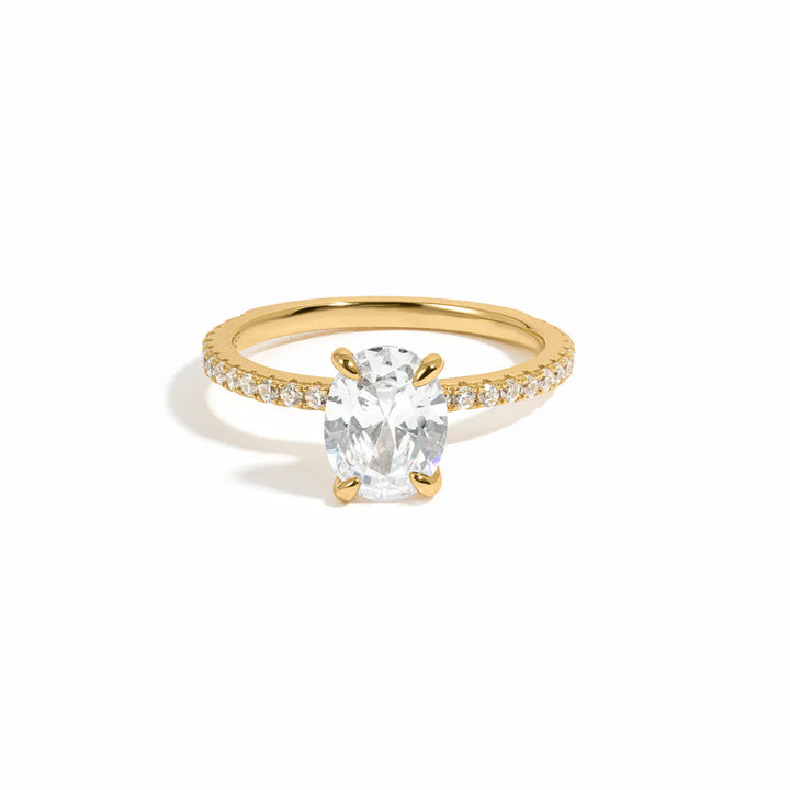 Oval Pave Band with Hidden Halo Travel Ring