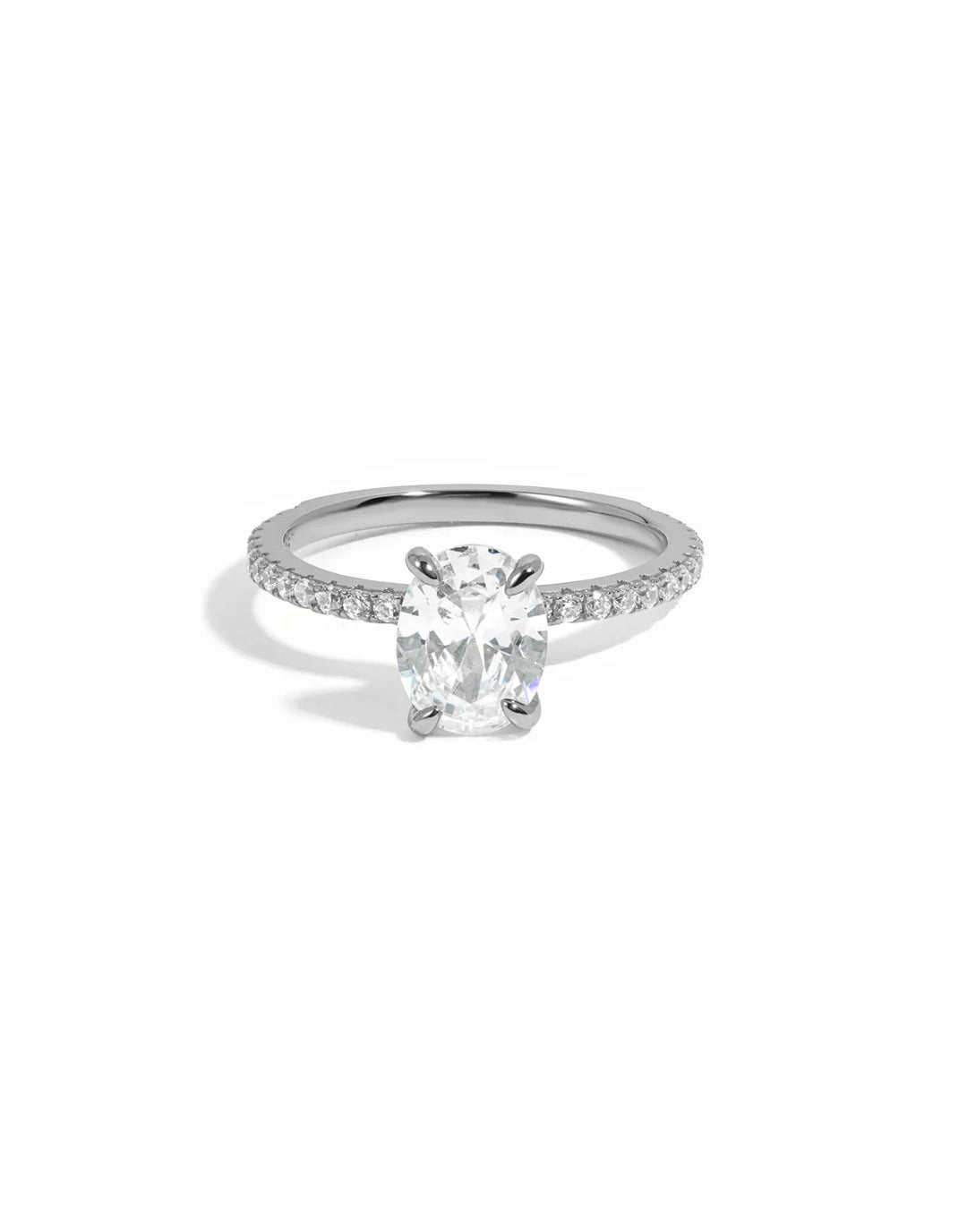 Oval Pave Band with Hidden Halo Travel Ring