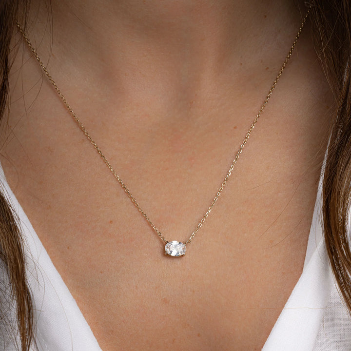 Oval Solitaire Necklace