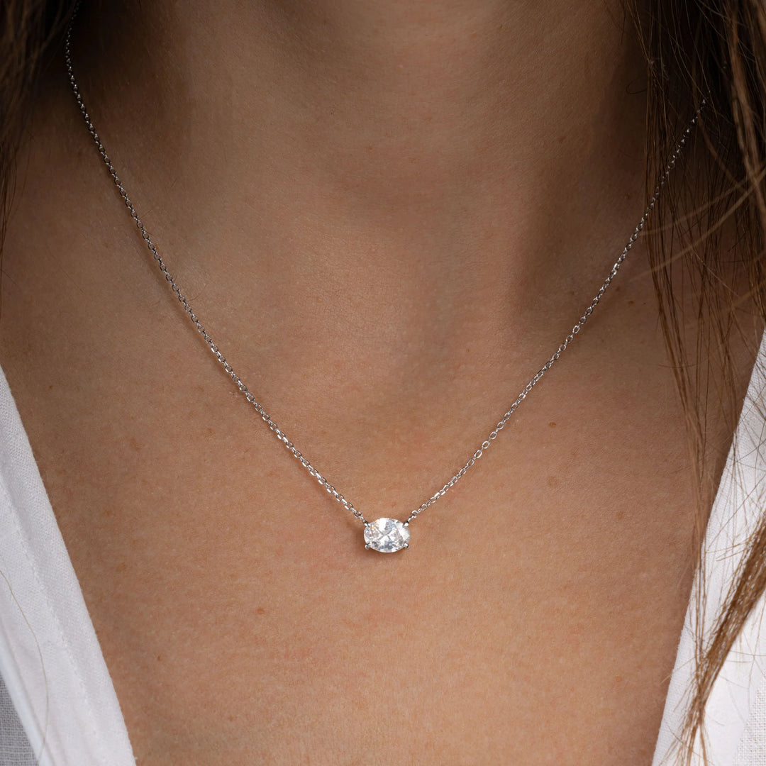 Oval Solitaire Necklace
