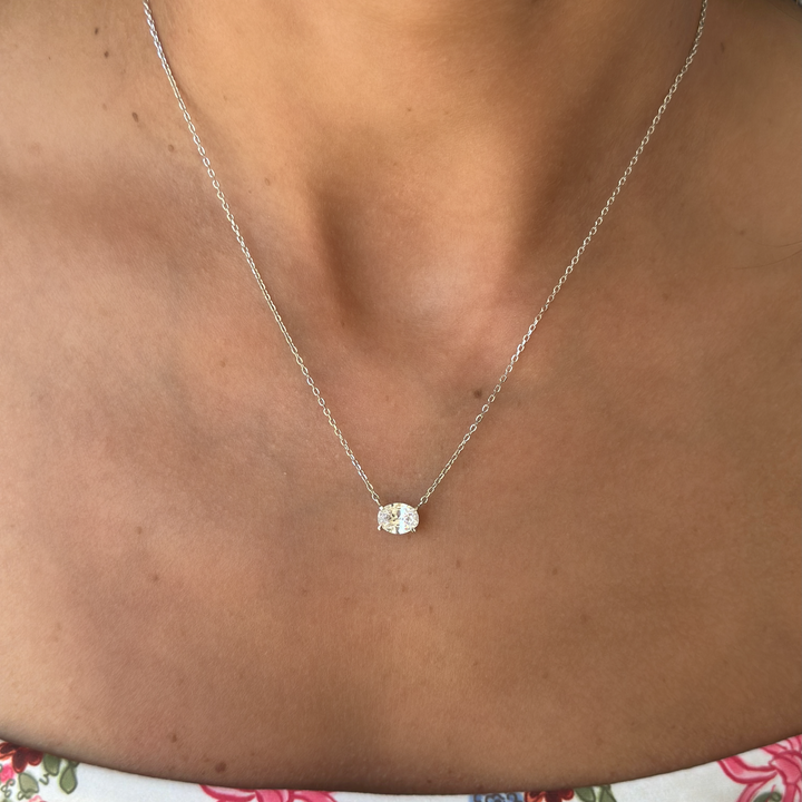 Oval Solitaire Necklace