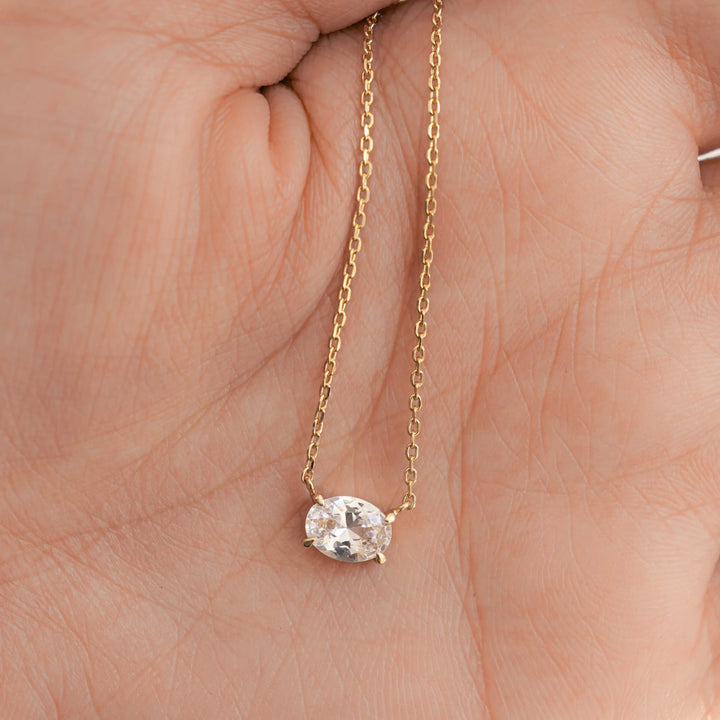 Oval Solitaire Necklace