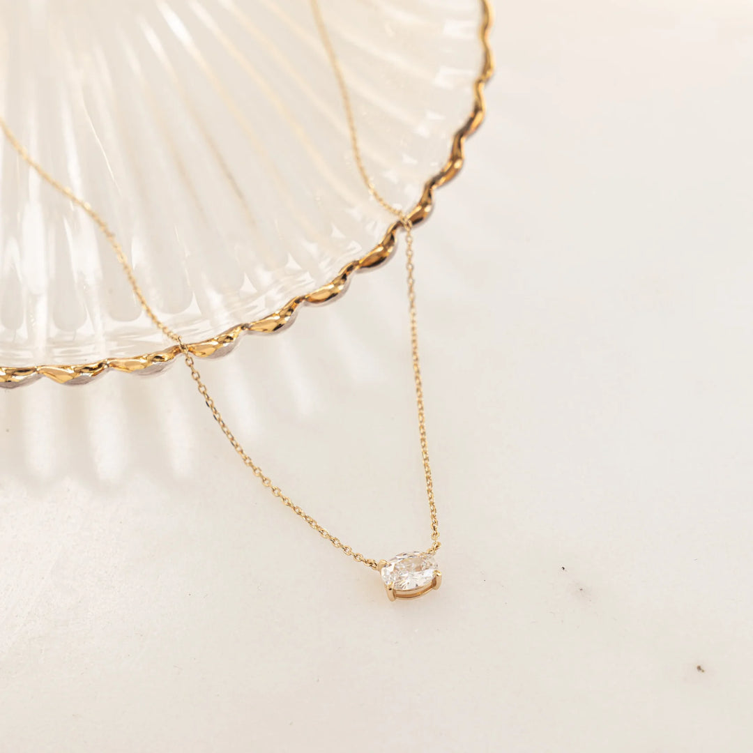 Oval Solitaire Necklace