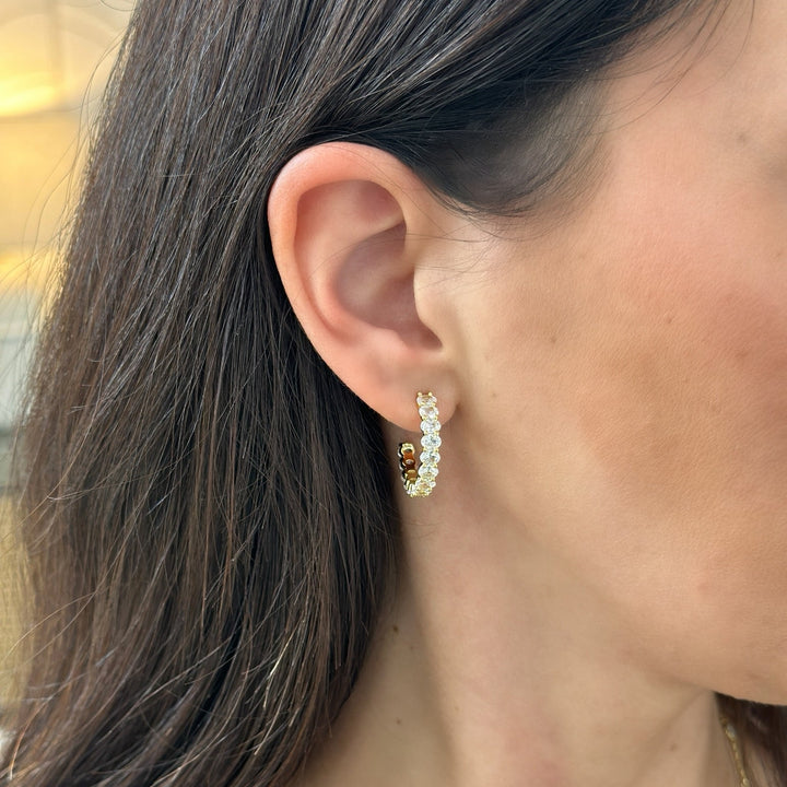 Oval Studded Hoops