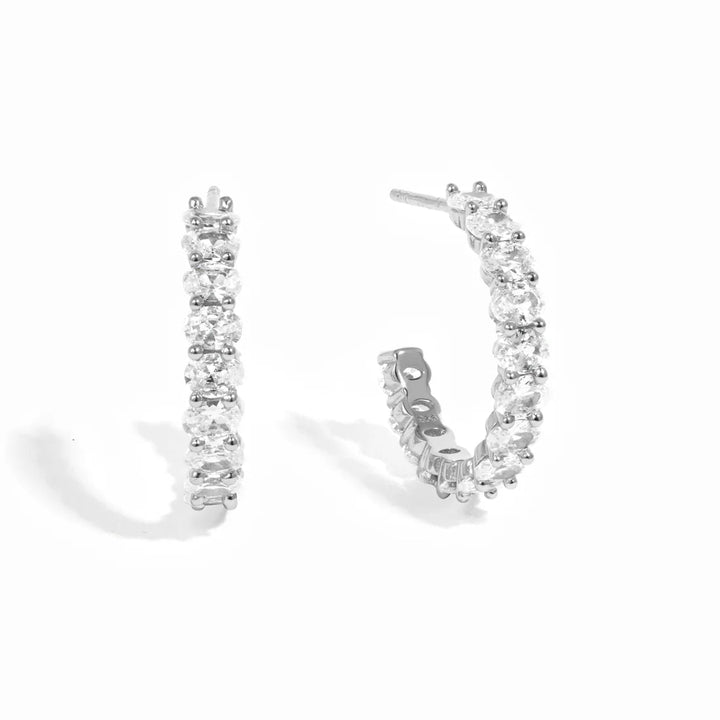 Oval Studded Hoops-Embark Fine Jewelry