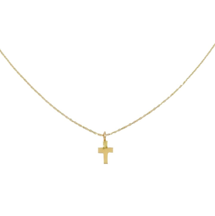 14K Mini Cross Necklace