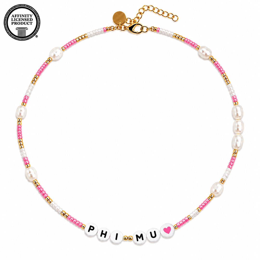 Sorority Bead and Pearl Necklace