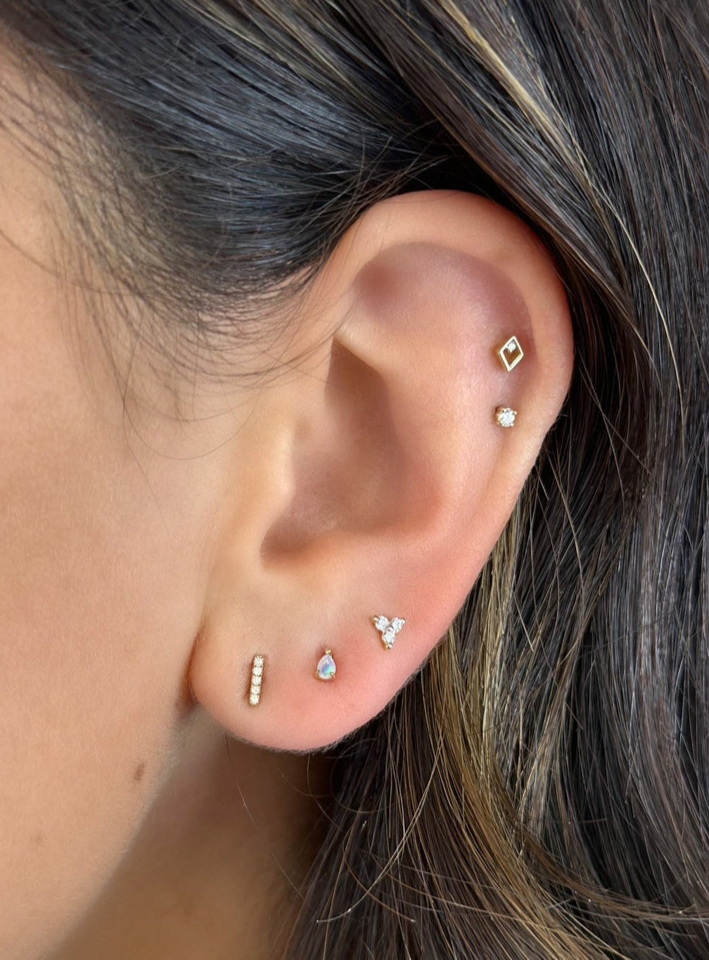 14K Australian Opal Stud