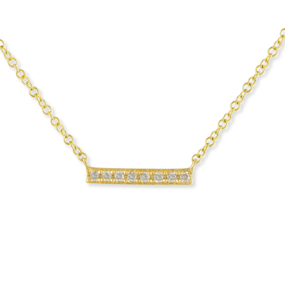 14K .06 CTW Natural Diamond Bar Necklace