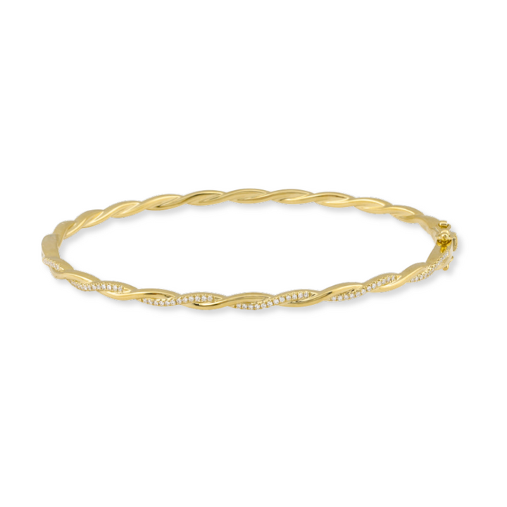 14K 1/6 CTW Natural Diamond Twist Bangle