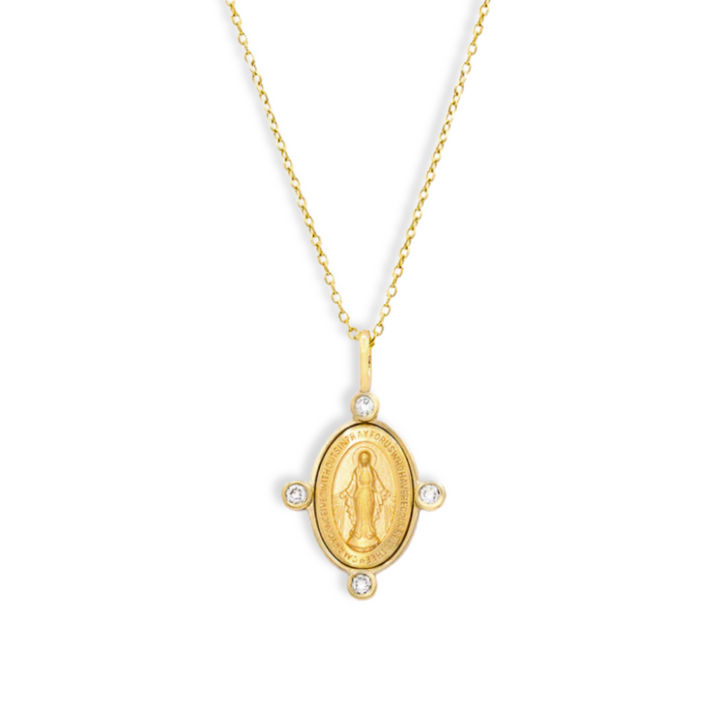 14K 1/10 CTW Natural Diamond Bezel-Set Miraculous Necklace