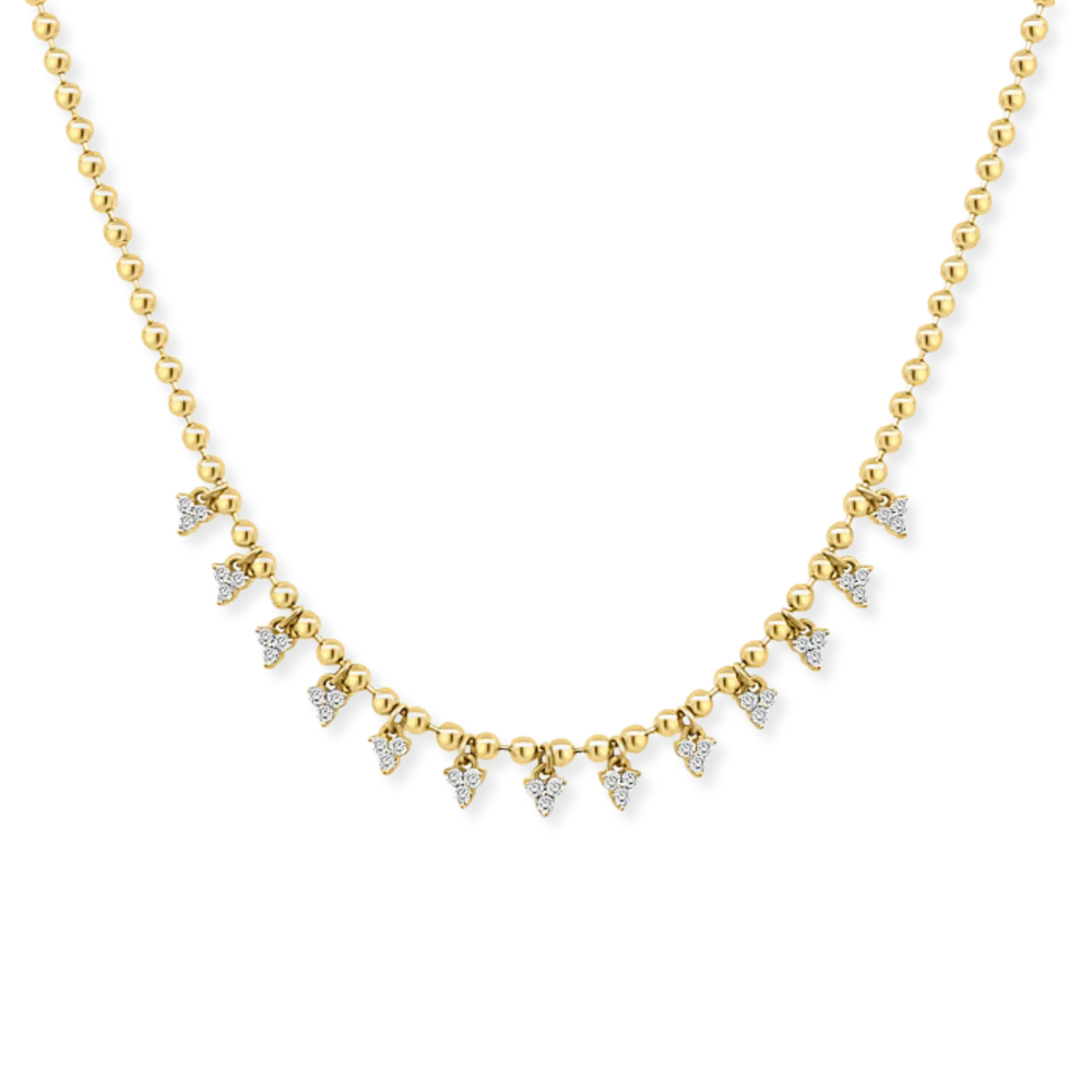 14K Mini Trio Diamond Shaker Necklace