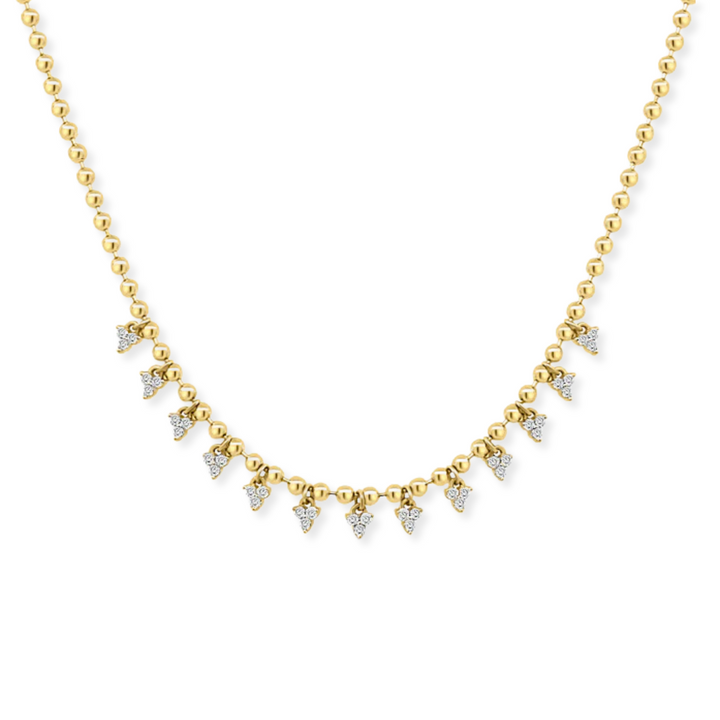 14K Mini Trio Diamond Shaker Necklace