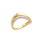 14K 1/6 CTW Natural Diamond Curve Ring