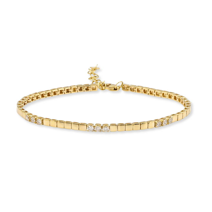 14K 1/2 CTW Natural Diamond Square Pattern Bracelet