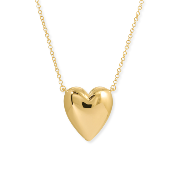 14K Puff Heart Necklace