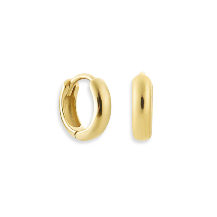 14K Thick Dome Huggies