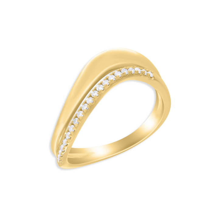 14K 1/6 CTW Natural Diamond Curve Ring