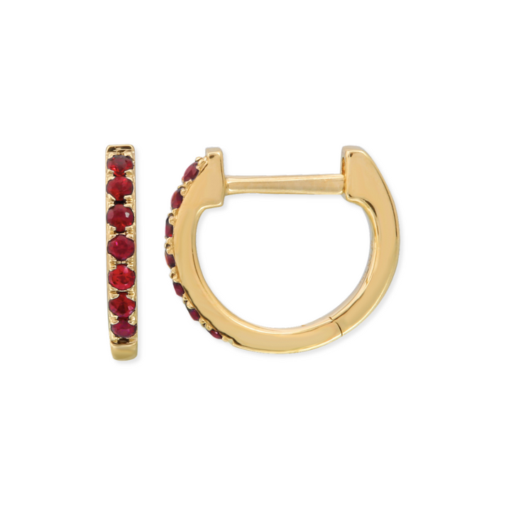 14K Natural Gemstone Huggies