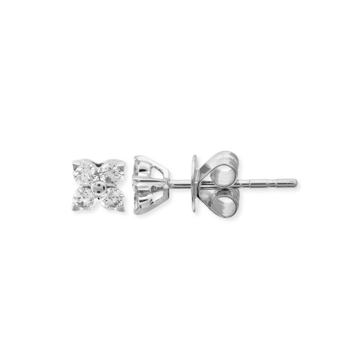 14K Diamond Flower Studs