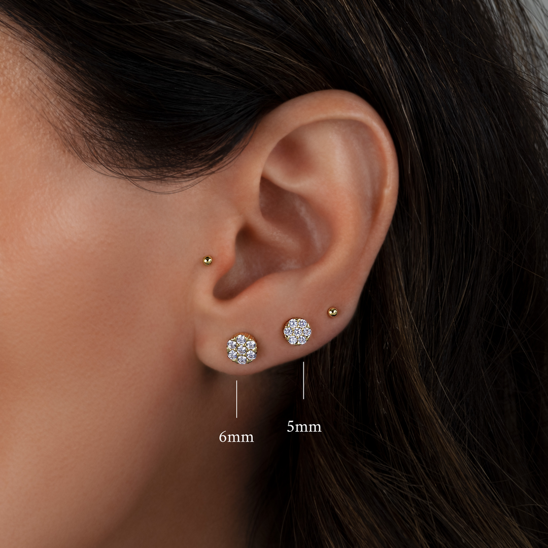 Pave Cluster Stud