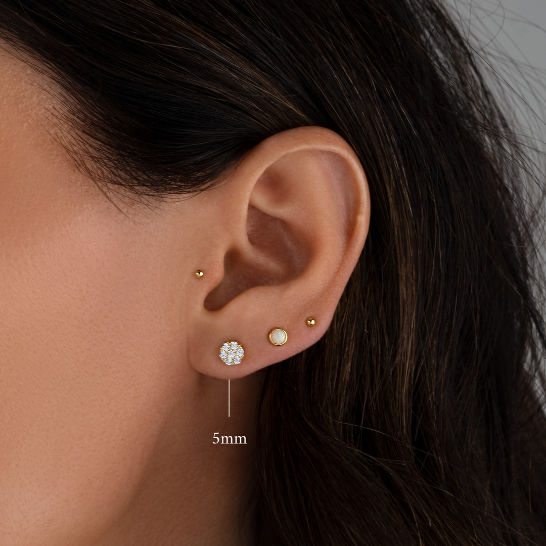 Pave Cluster Stud
