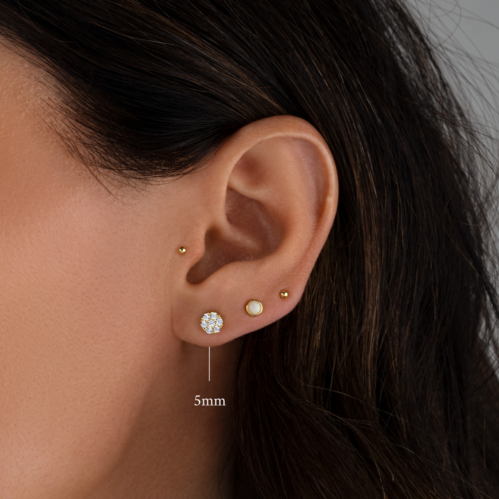 Pave Cluster Stud