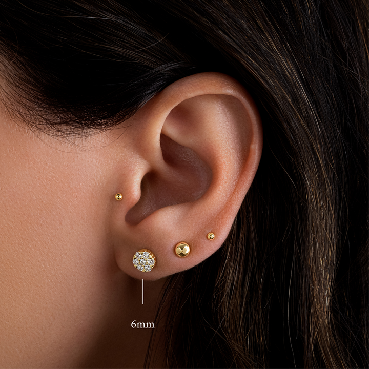 Pave Cluster Stud