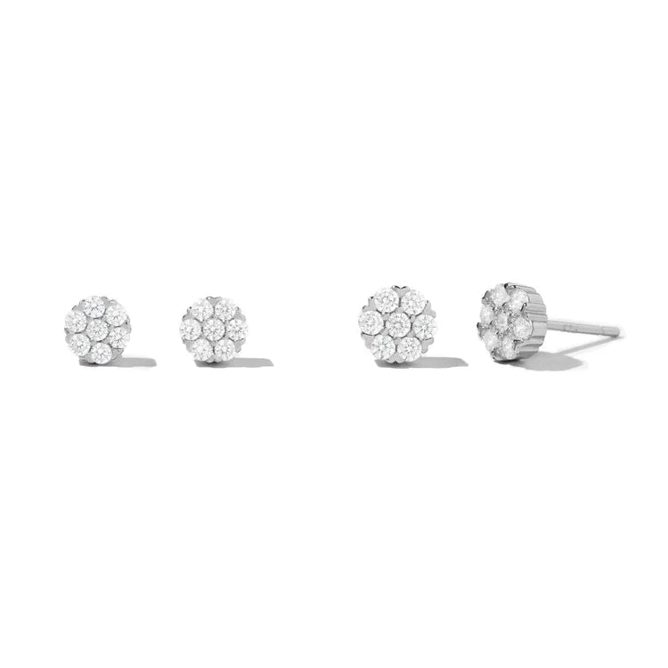 Pave Cluster Stud