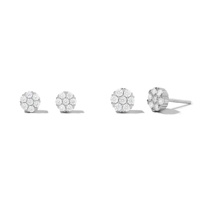 Pave Cluster Stud