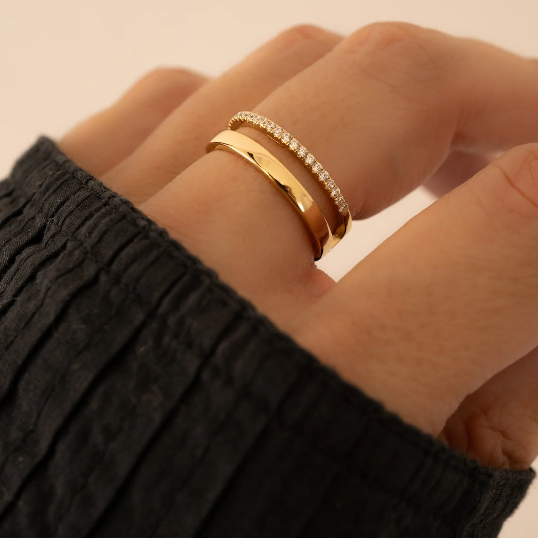 Pave Double Band Ring