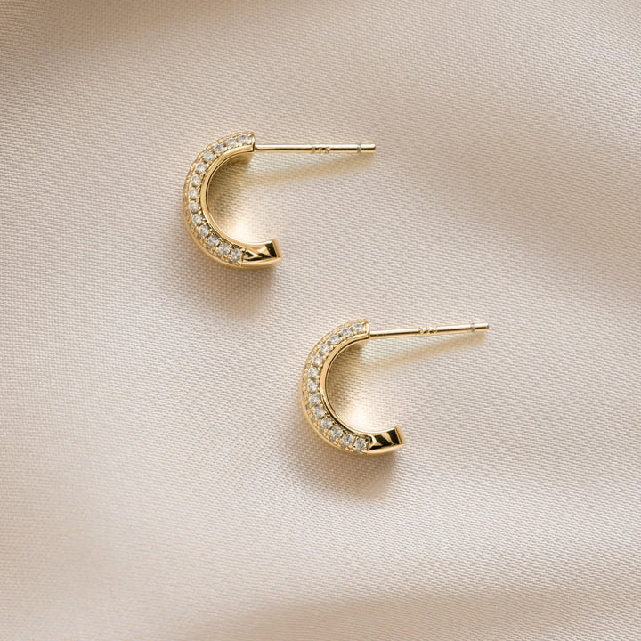 Pave Double Hoop Earrings-Embark Fine Jewelry