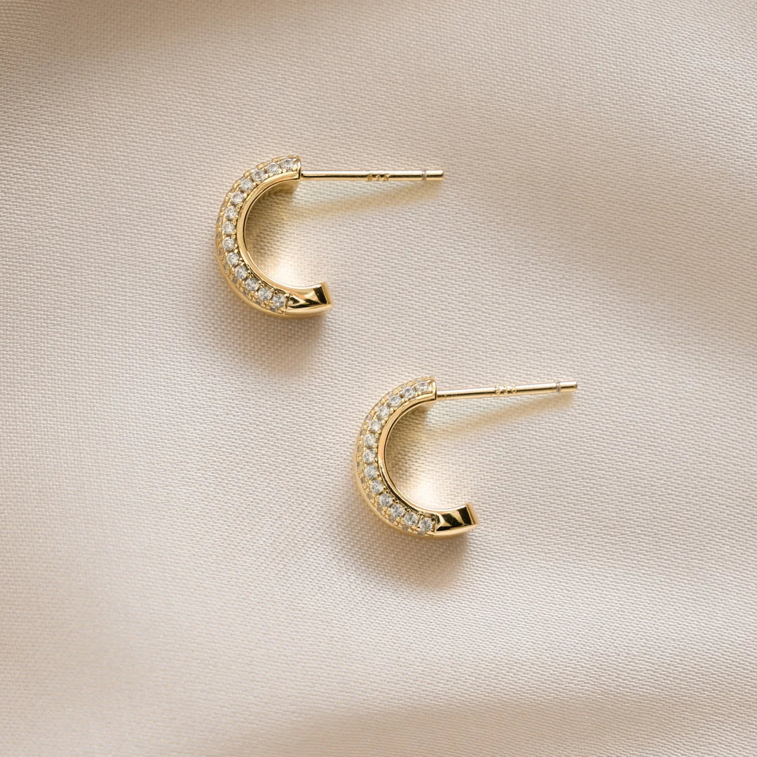 Pave Double Hoop Earrings