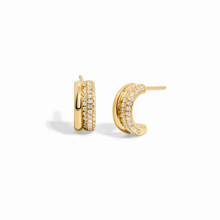 Pave Double Hoop Earrings