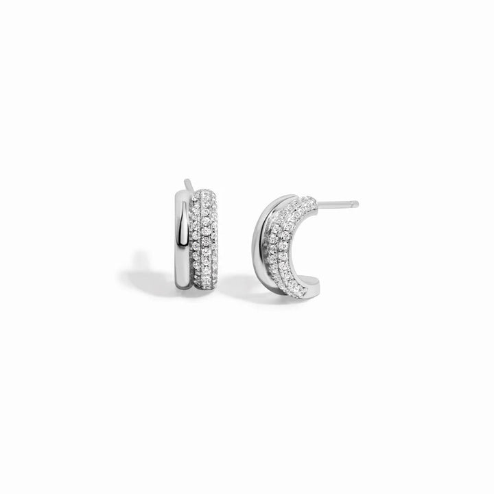 Pave Double Hoop Earrings