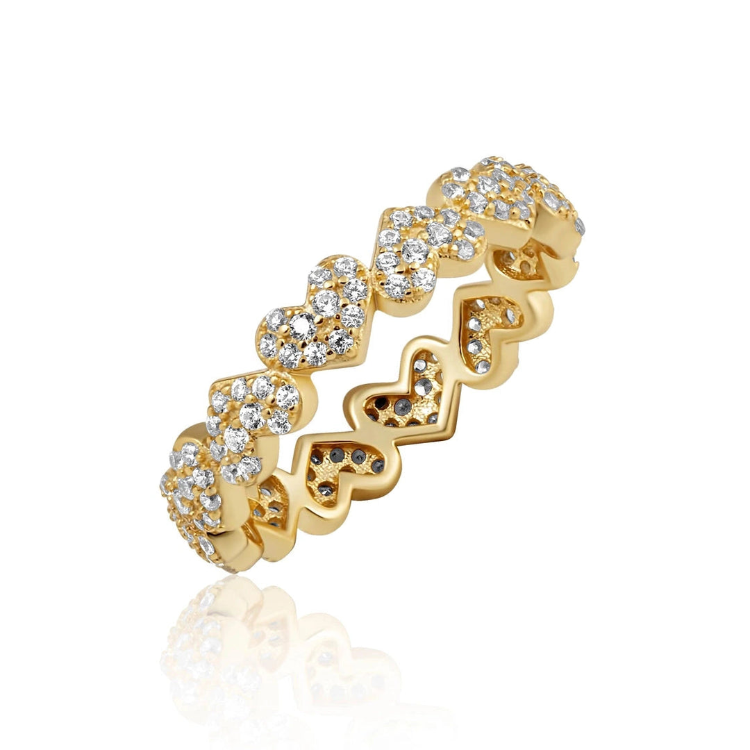 Pave Heart Eternity Ring