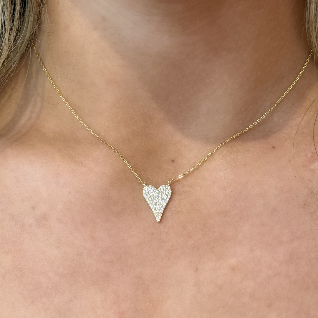Pave Heart Necklace