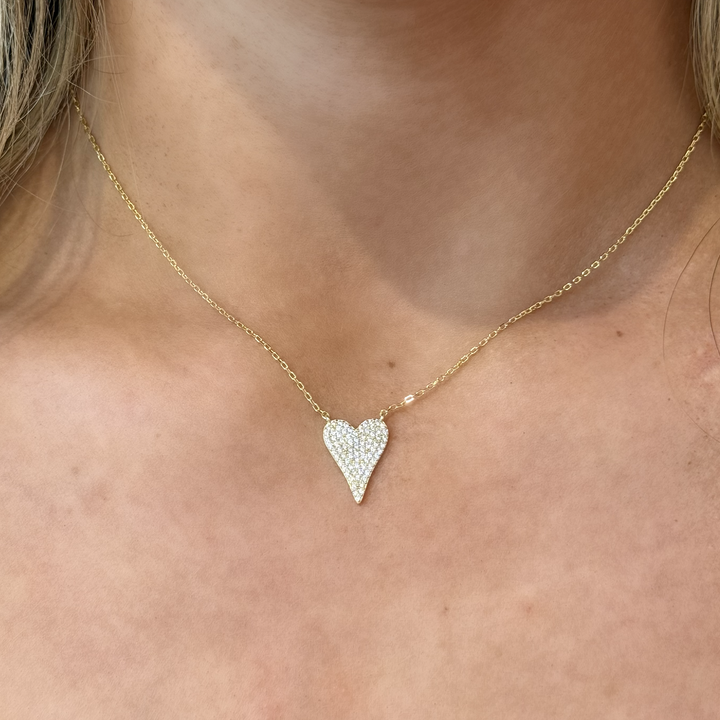 Pave Heart Necklace