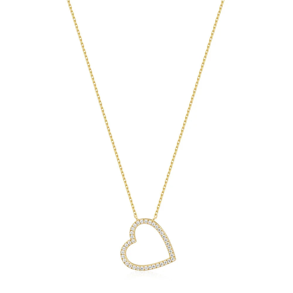 Pave Open Heart Necklace