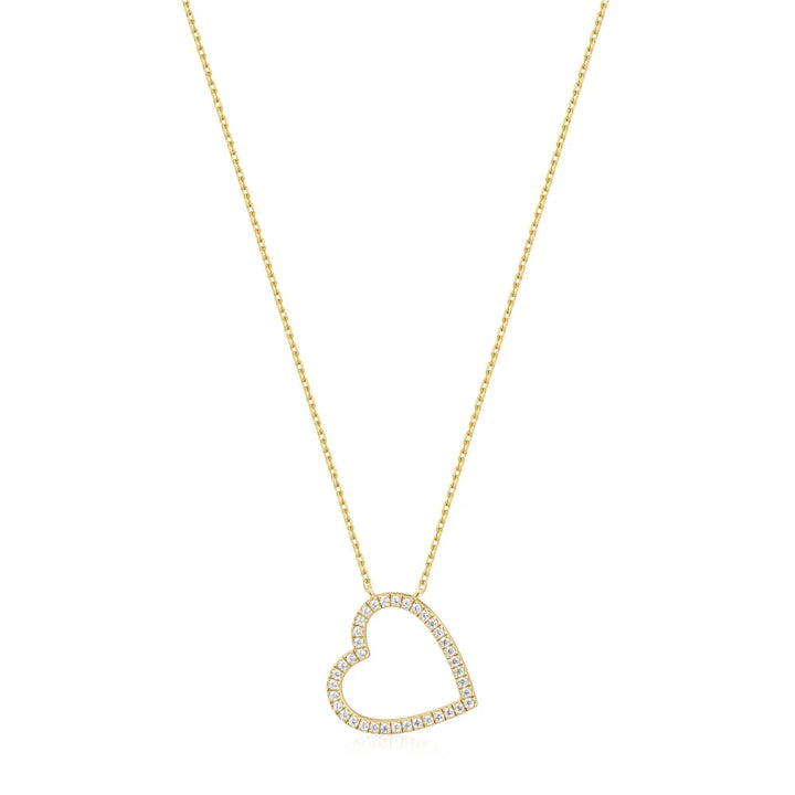 Pave Open Heart Necklace
