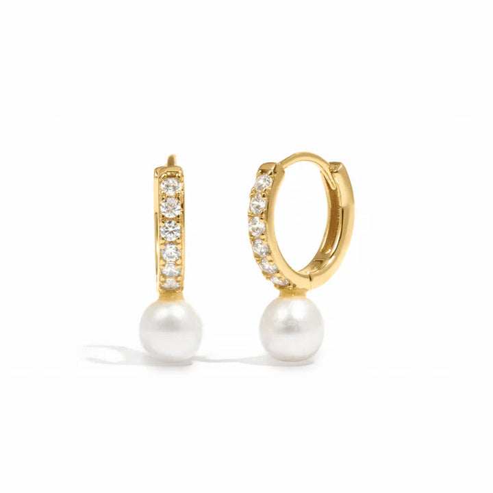 Pave Pearl Huggies