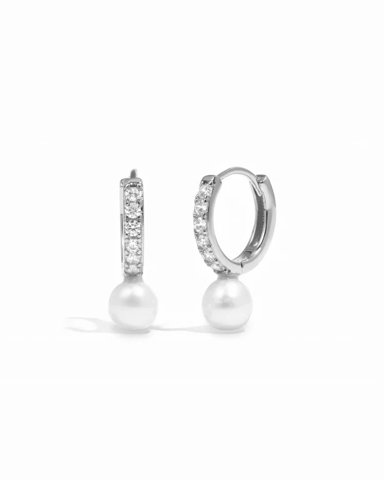 Pave Pearl Huggies