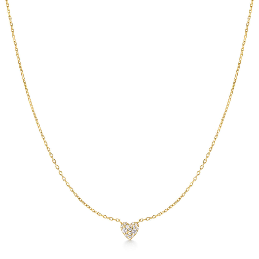 Pavé Puffed Heart Necklace