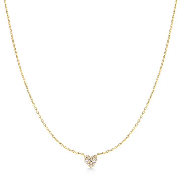Pavé Puffed Heart Necklace