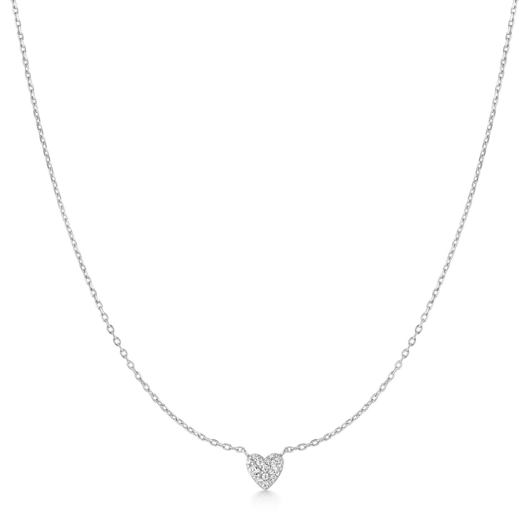 Pavé Puffed Heart Necklace