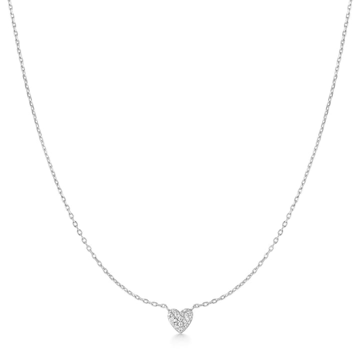 Pavé Puffed Heart Necklace