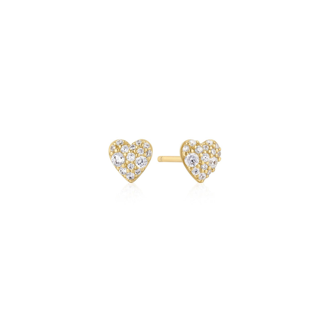 Pavé Puffed Heart Studs