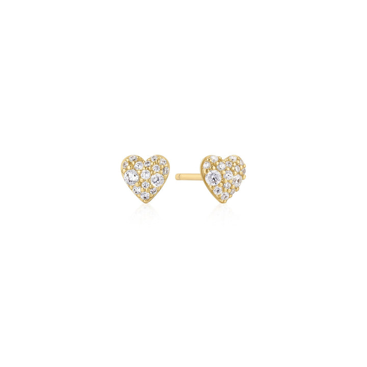 Pavé Puffed Heart Studs