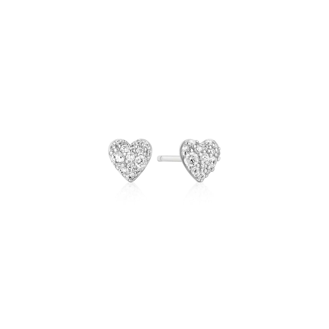 Pavé Puffed Heart Studs